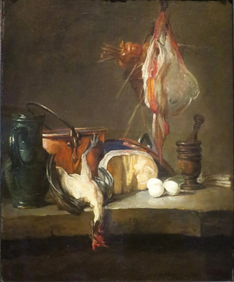Natureza morta com aves de capoeira - Jean Simeón Chardin