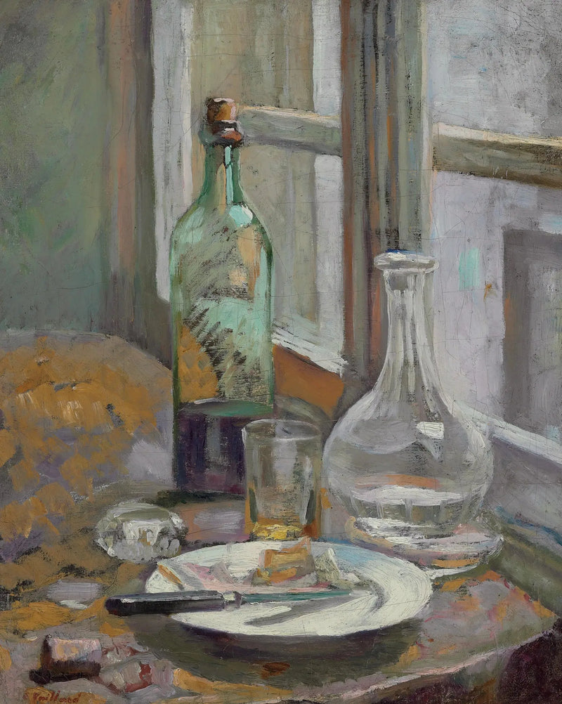 Natureza morta com garrafa e jarra - Édouard Vuillard