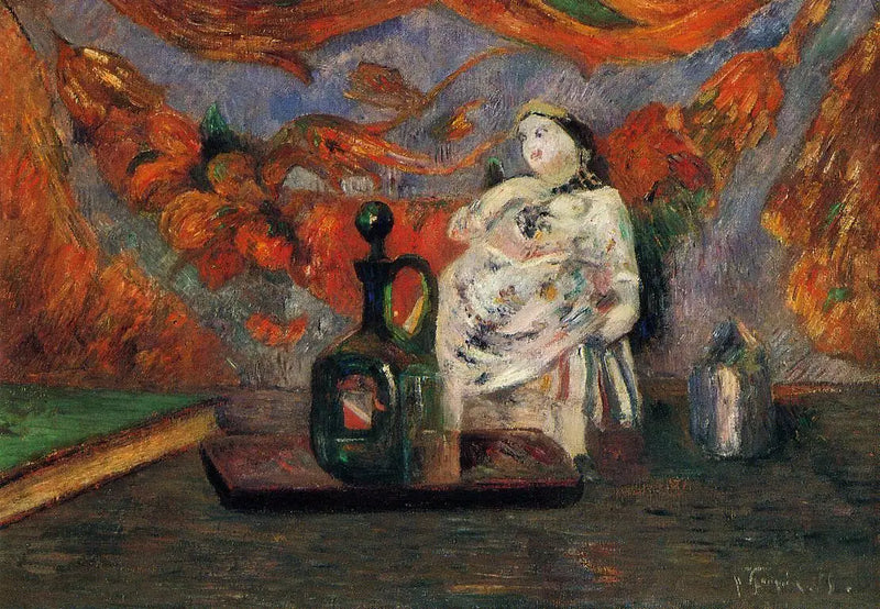 Natureza morta com decantador e estatueta - Paul Gauguin