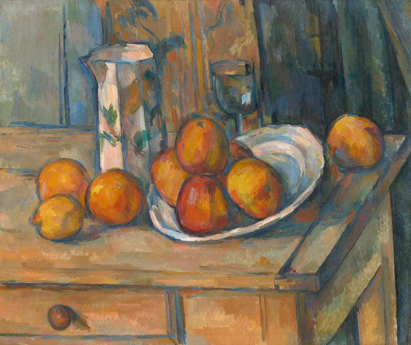 Natureza morta com jarra de leite e frutas - Paul Cézanne