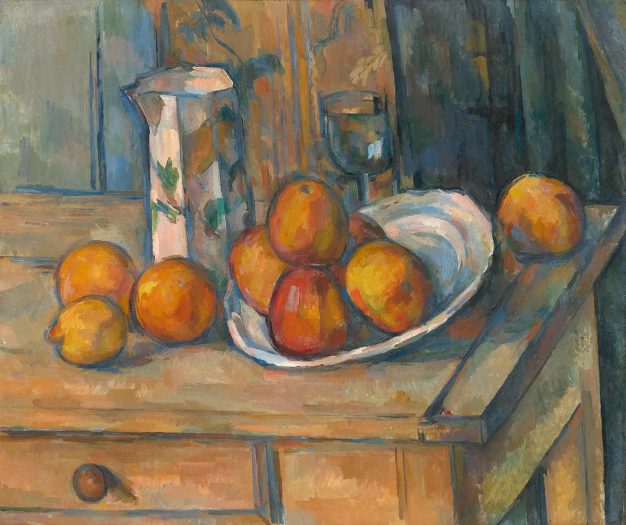 Natureza morta com jarra de leite e frutas - Paul Cézanne