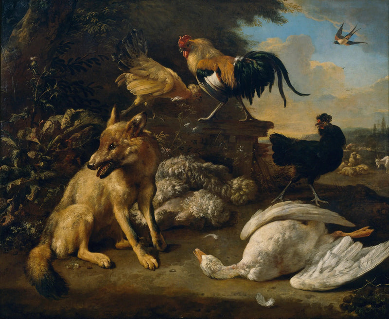 Natureza morta com animais - Melchior de Hondecoeter