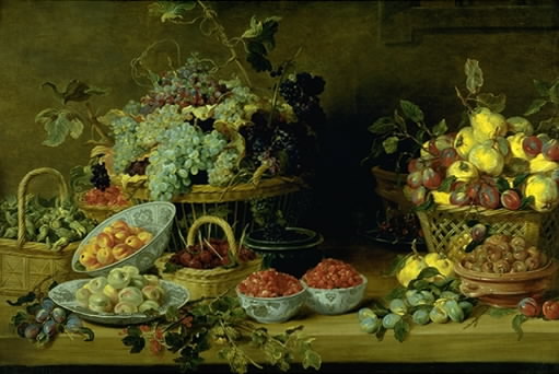 Nature morte avec des fruits sur une table - Frans Snyders image 1 copie de tableau peinte à la main