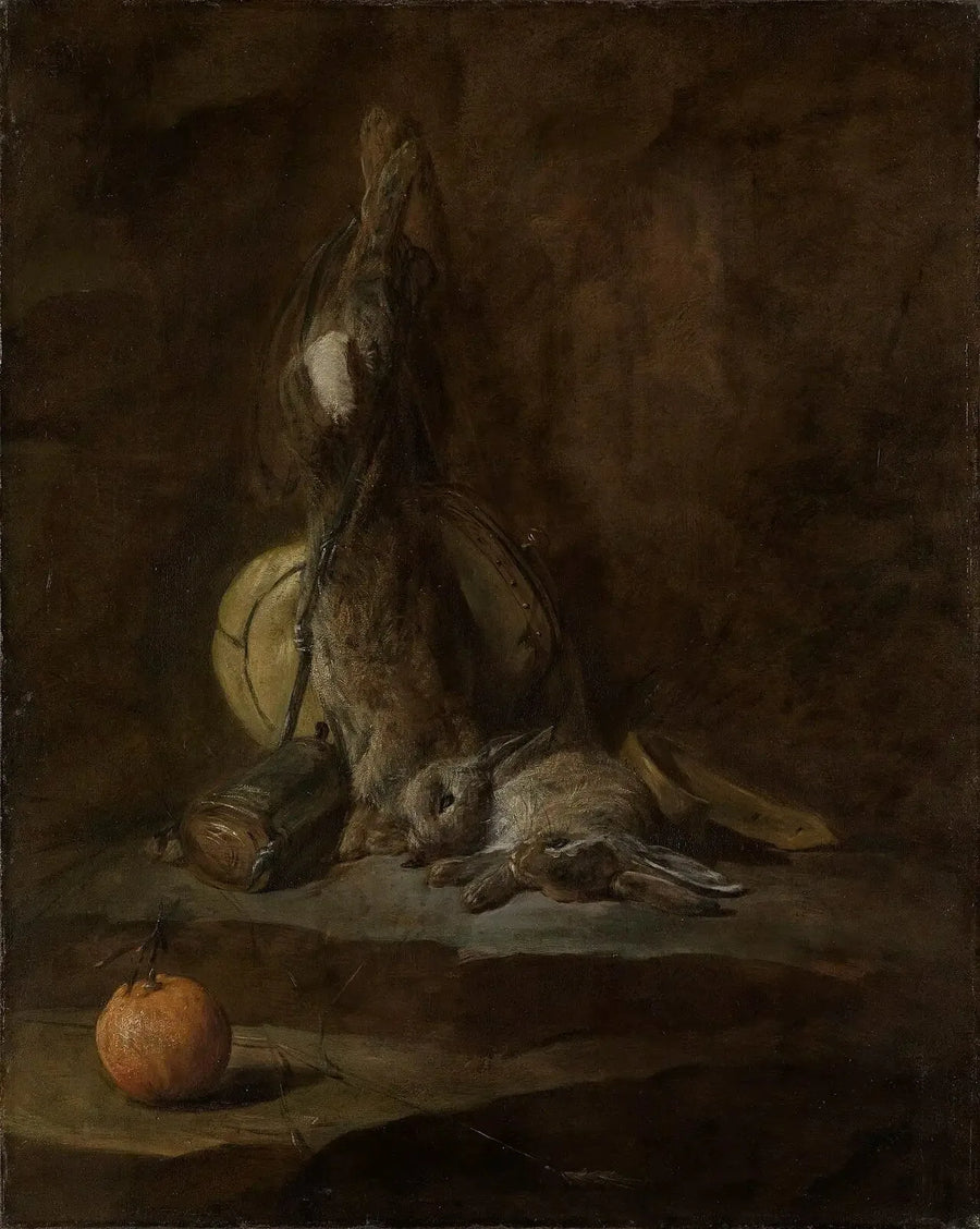 Natureza morta com coelhos mortos - Jean Simeón Chardin