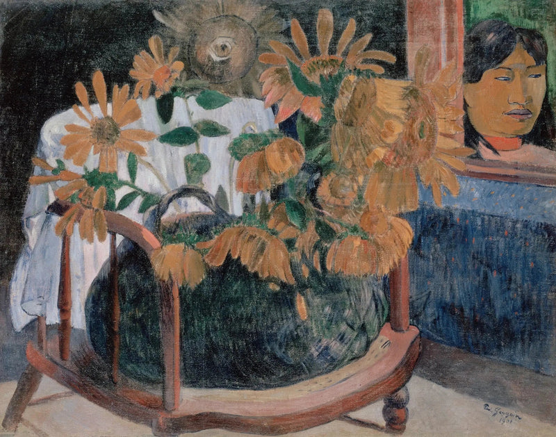 Natureza morta com girassóis em uma cadeira (II) - Paul Gauguin