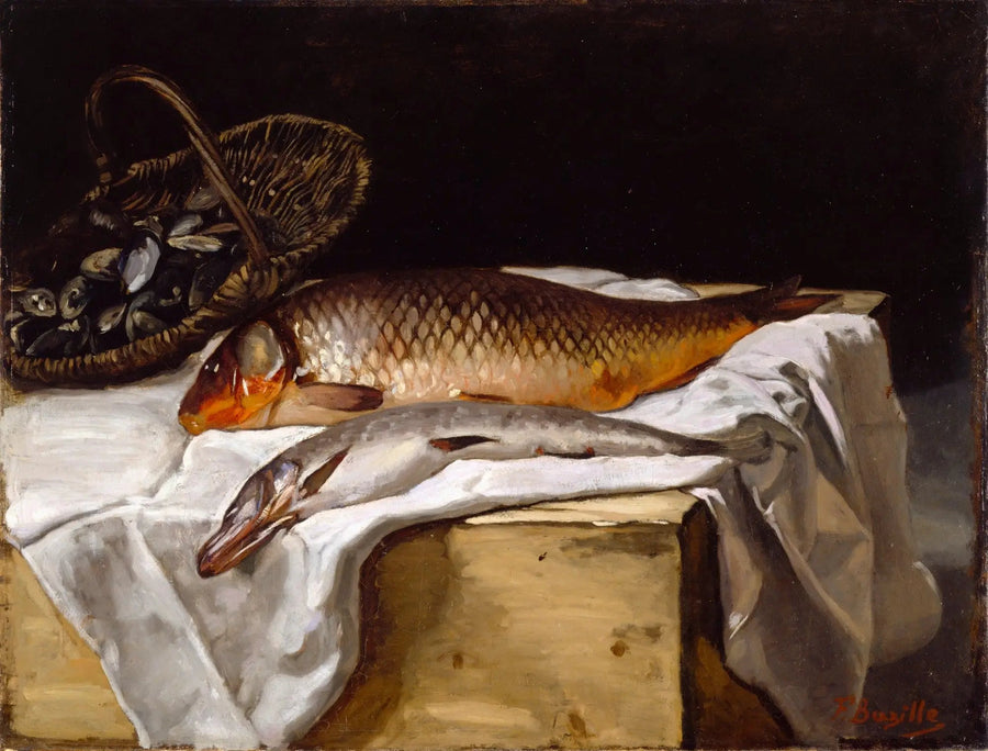 Natureza morta com peixe - Frédéric Bazille