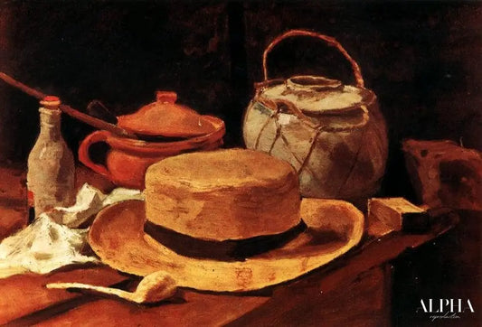 Nature morte avec le chapeau de paille jaune - Van Gogh - Reproductions de tableaux et peintures haut de gamme