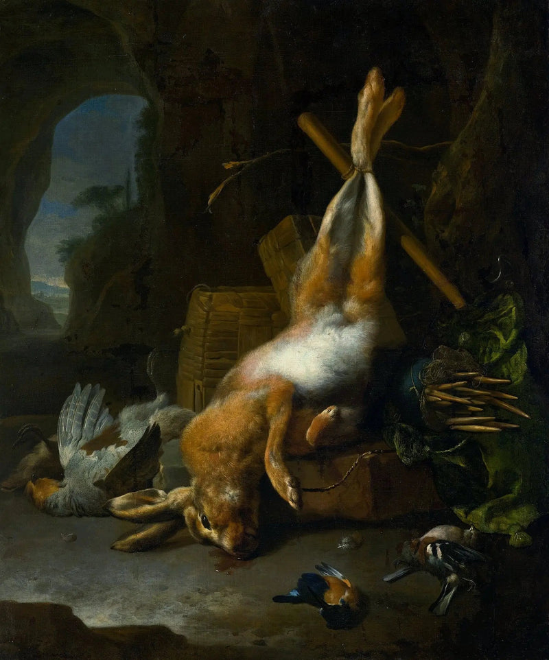 Natureza morta com o troféu de caça. - Melchior de Hondecoeter