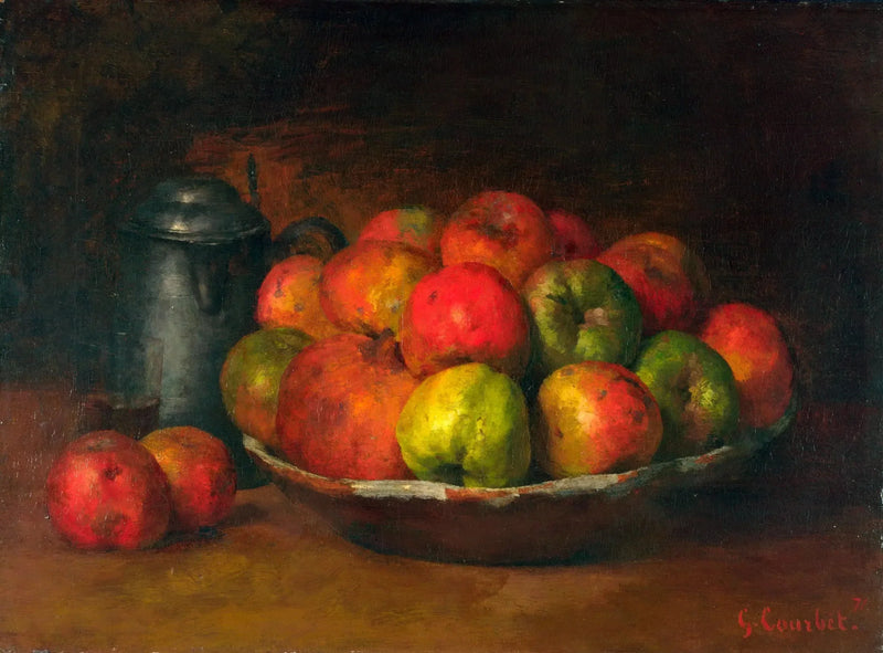 Natureza morta com maçãs e romãs - Gustave Courbet