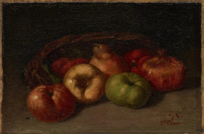 Natureza morta com maçãs, peras e romãs - Gustave Courbet