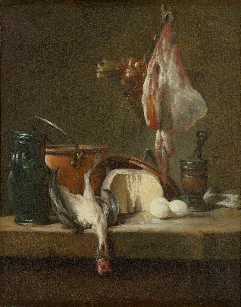 Natureza morta com arraia e cesta de cebolas - Jean Simeón Chardin