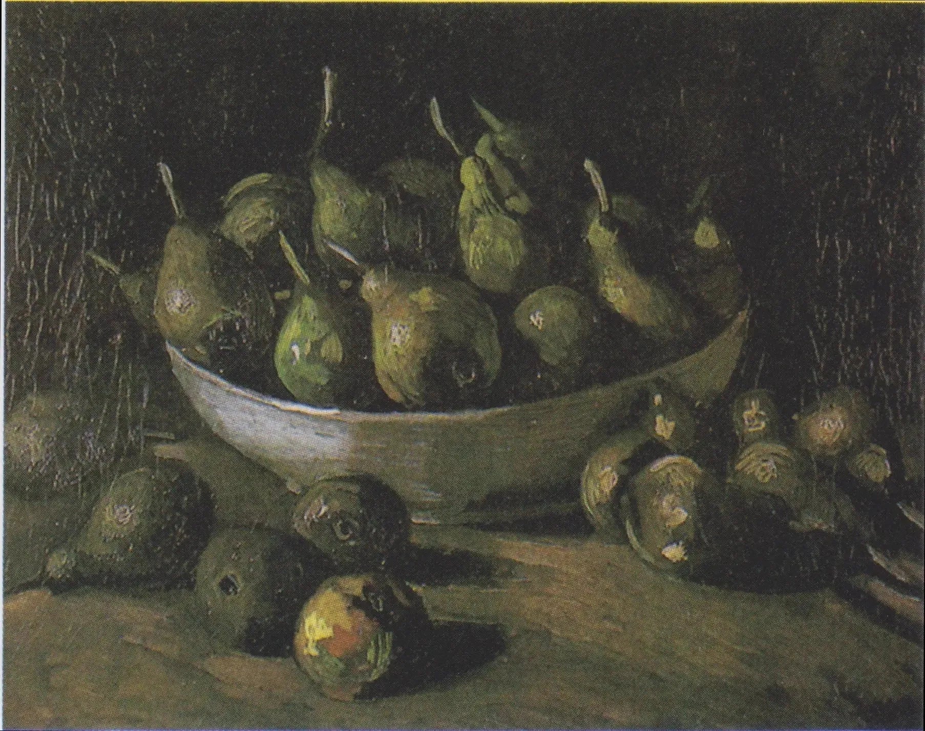 Nature morte avec un bol en pierre et des poires - Vincent van Gogh image 1 copie de tableau peinte à la main