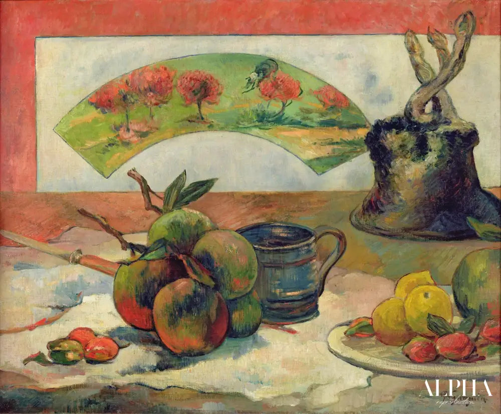 Nature morte avec un éventail - Paul Gauguin - Reproductions de tableaux et peintures haut de gamme