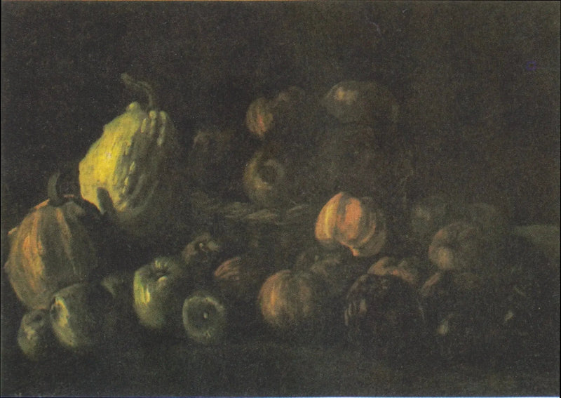 Natureza morta com uma cesta de maçãs e duas abóboras - Vincent van Gogh