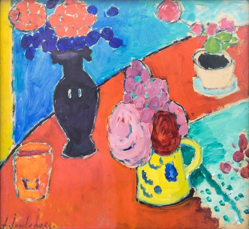Natureza morta com vaso e jarro - Alexej von Jawlensky