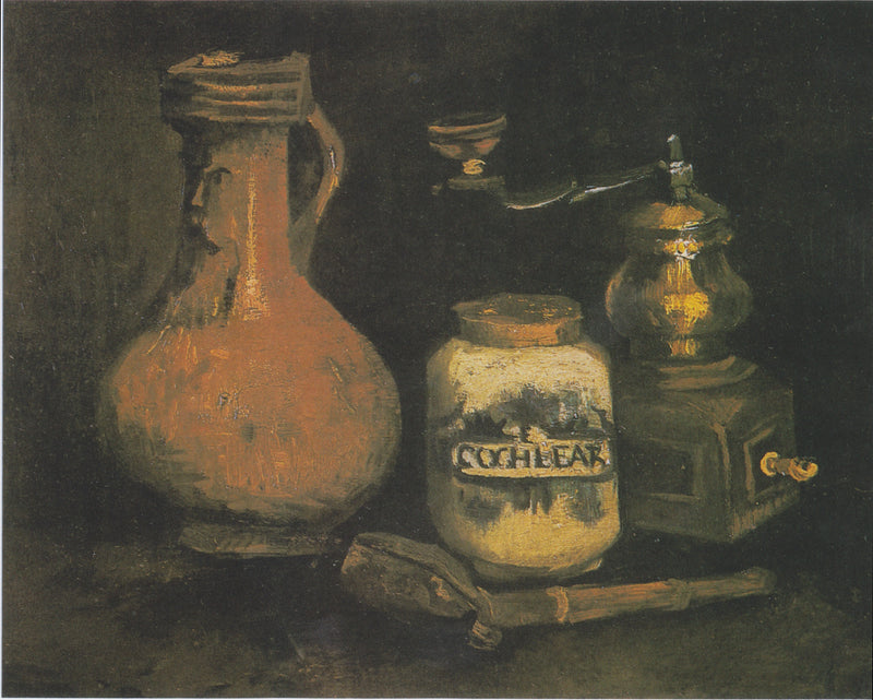 Natureza morta com um pote representando um homem barbudo - Vincent van Gogh