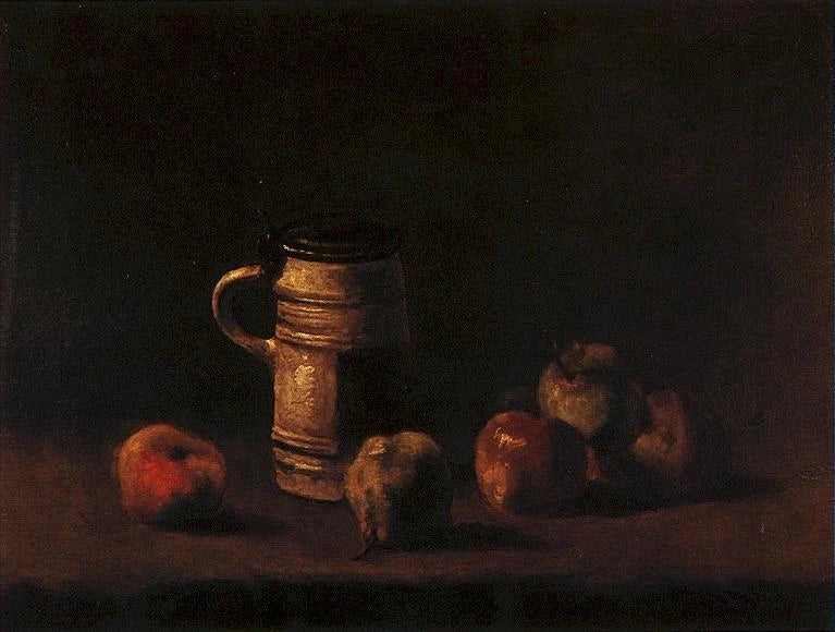 Natureza morta com caneca de cerveja e frutas - Vincent van Gogh