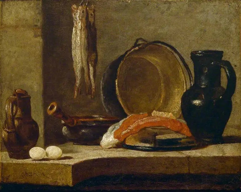 Natureza morta de utensílios de cozinha - Jean Simeón Chardin