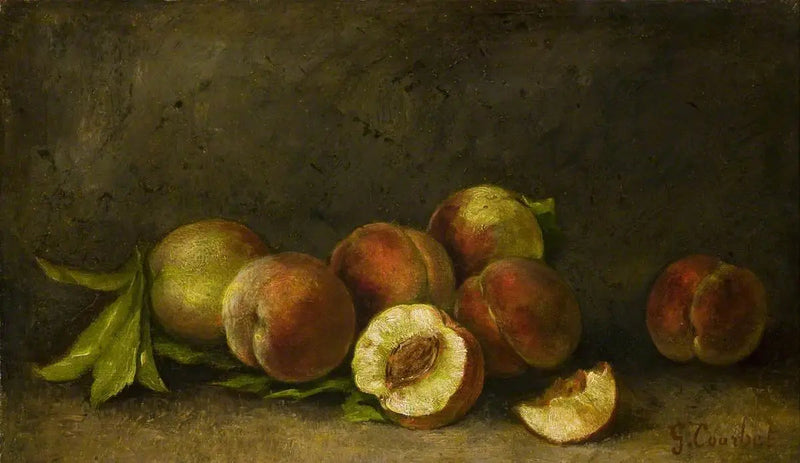 Natureza morta de pêssegos - Gustave Courbet
