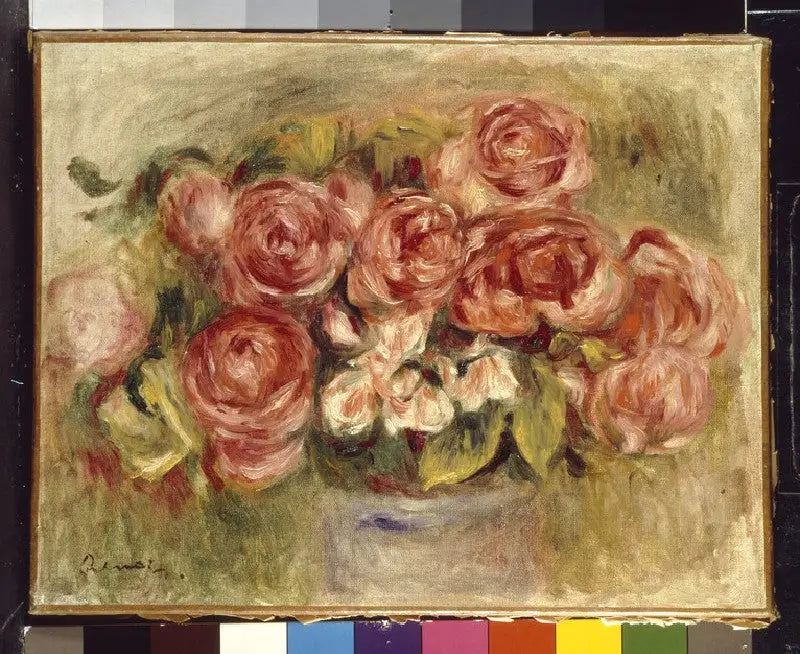 Natureza morta de rosas em um vaso - Pierre-Auguste Renoir