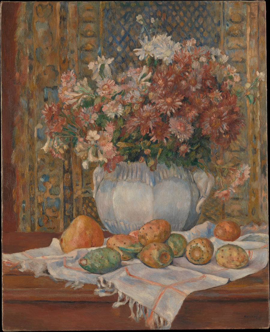 Natureza morta com flores e figos da Barbária - Pierre-Auguste Renoir