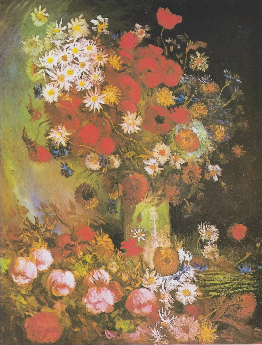Natureza morta com flores do campo e rosas - Vincent van Gogh