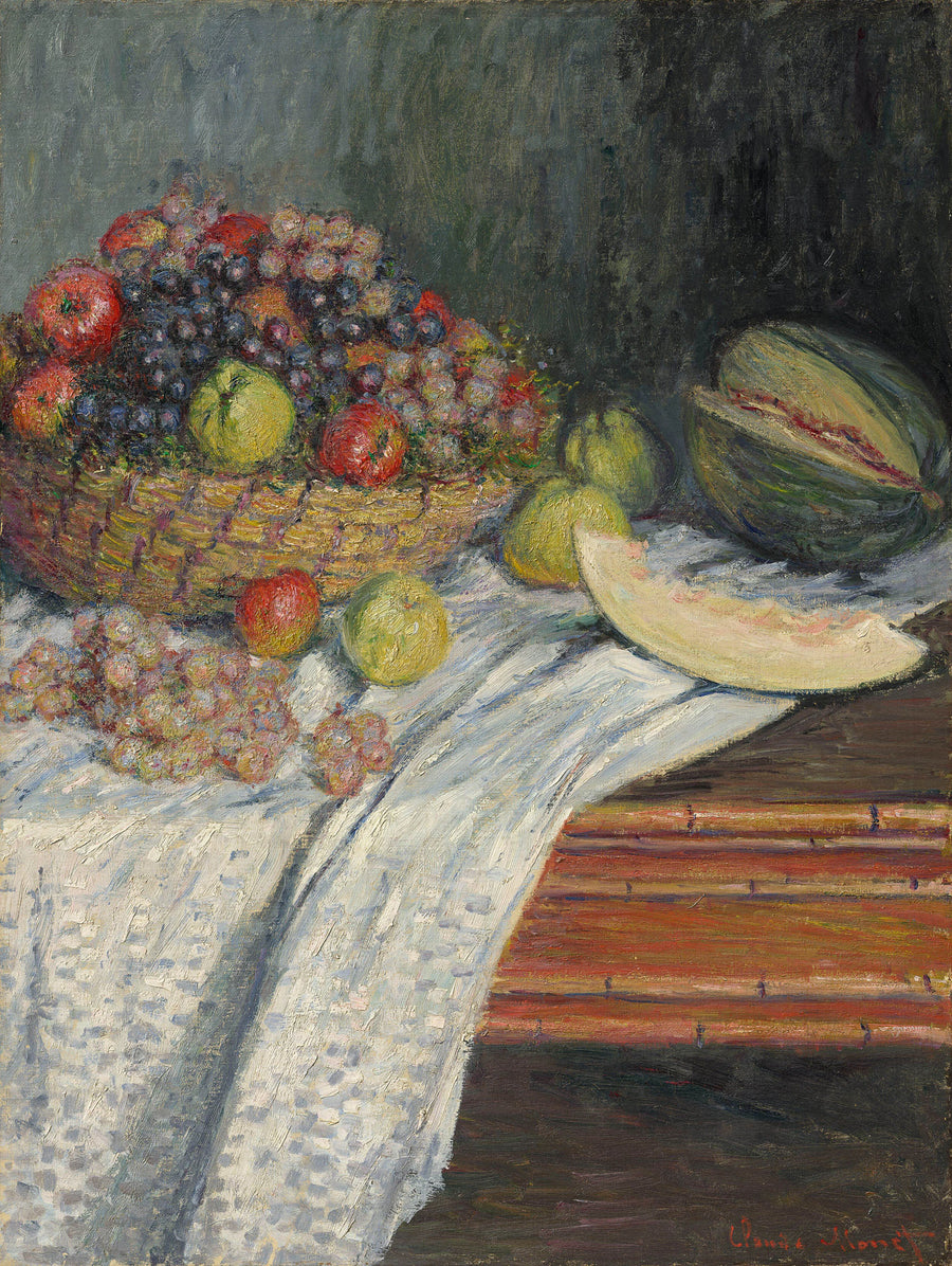 Natureza morta com melão espanhol W544 - Claude Monet