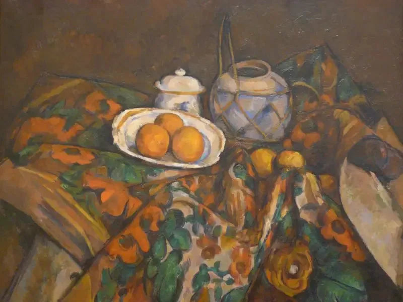 Natureza morta, pote de gengibre, açucareiro e laranjas - Paul Cézanne