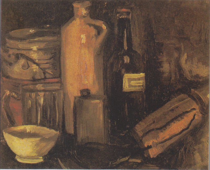 Natureza morta com potes, frascos e garrafas - Vincent van Gogh