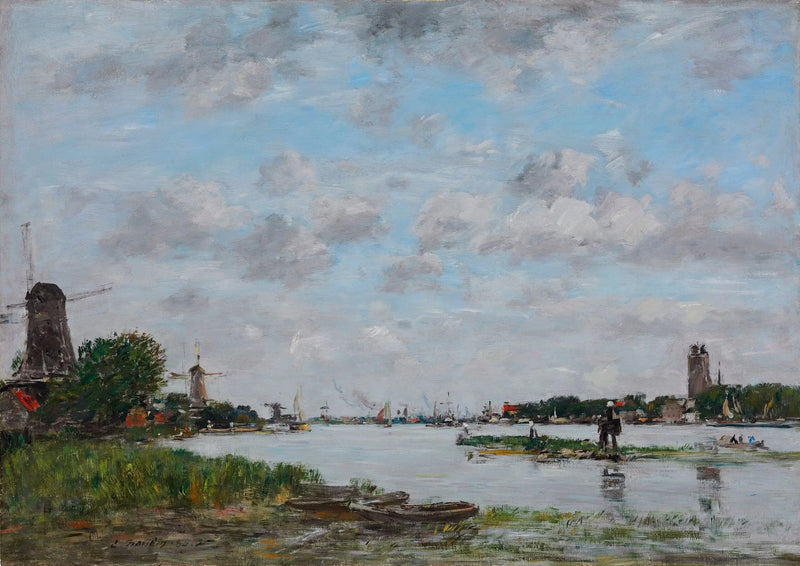Navegação no rio Oude Maas perto de Dordrecht - Eugène Boudin