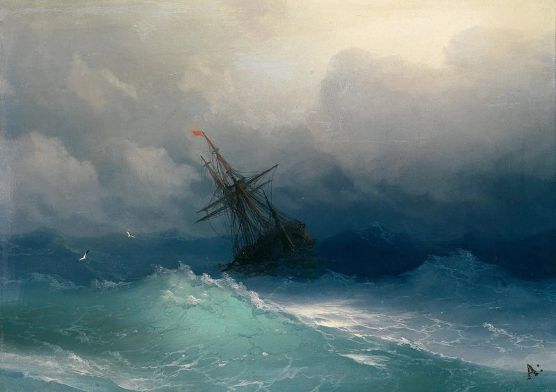 Navio em um mar agitado - Ivan Aïvazovski