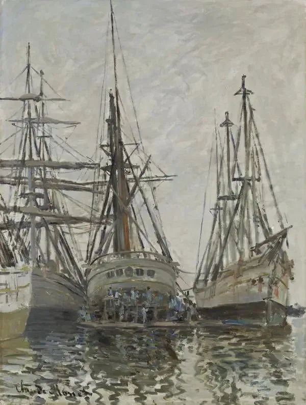 Navios em reparo - Claude Monet