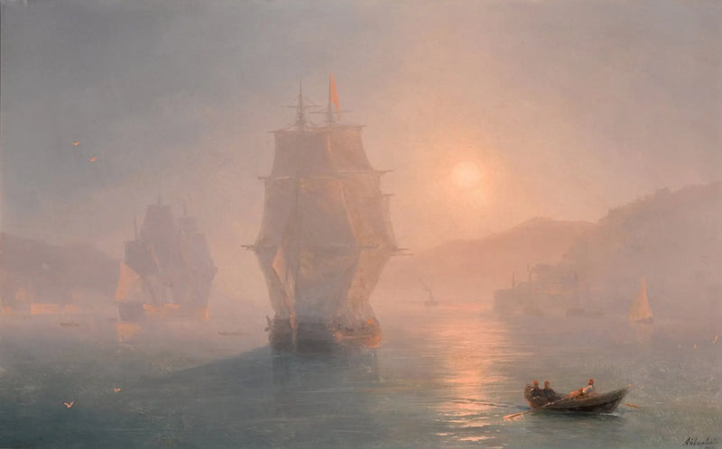 Navios em uma manhã nebulosa - Ivan Aïvazovski