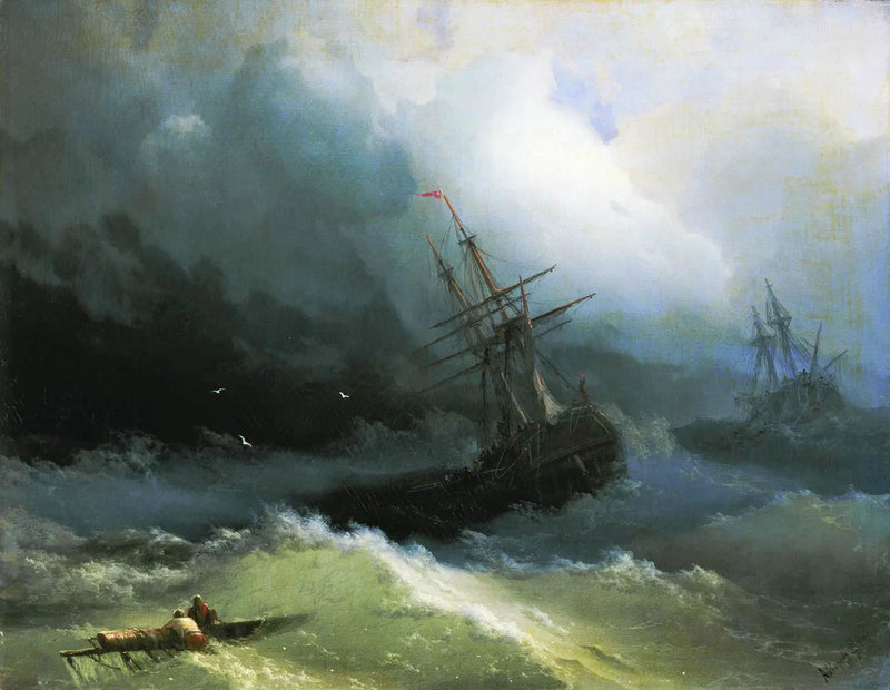 Navios no mar revolto - Ivan Aivazovsky