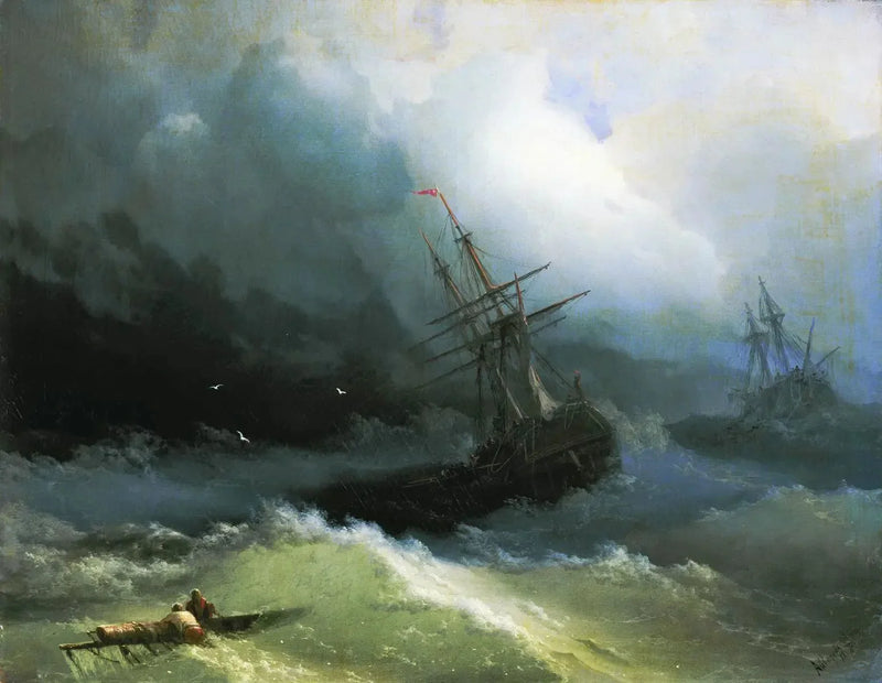 Navios no mar revolto - Ivan Aivazovsky