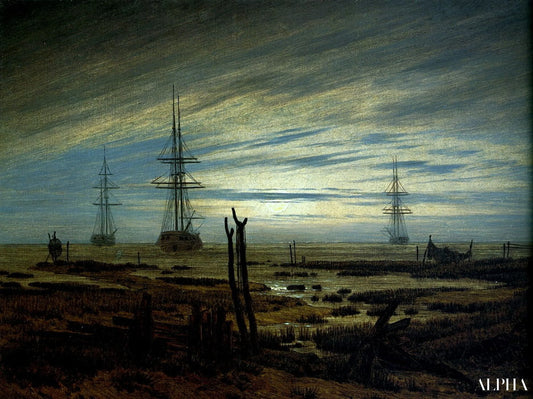 Navires sur la rade - Caspar David Friedrich - Reproductions de tableaux et peintures haut de gamme