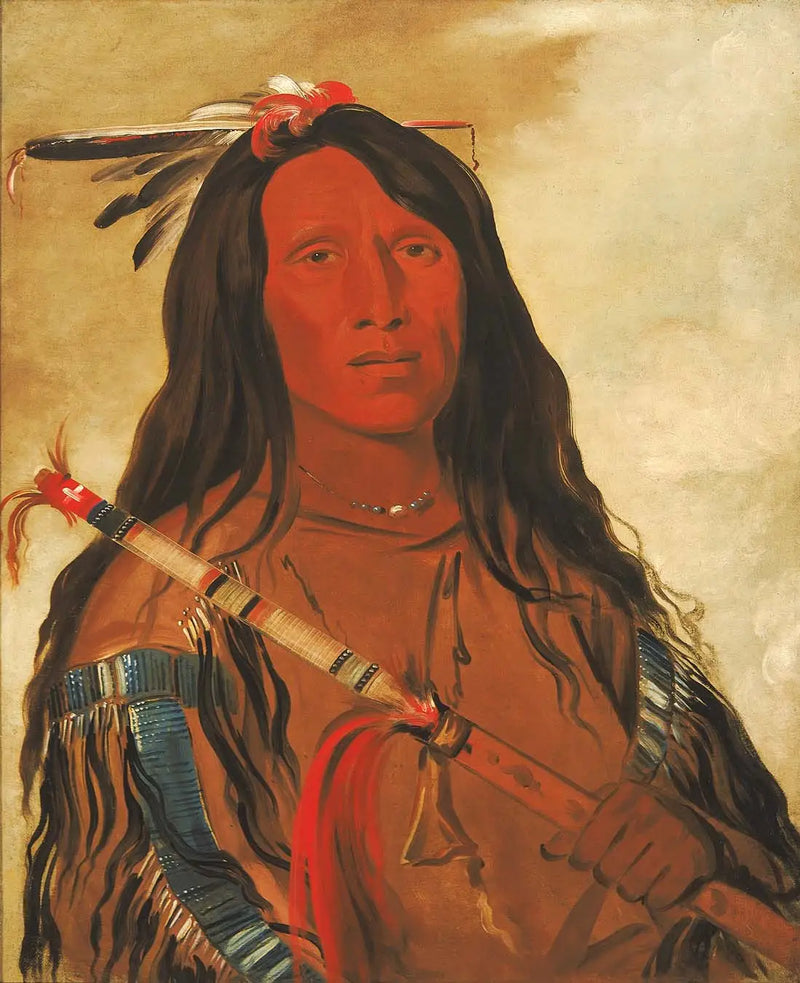 Né-hee-ó-ee-wóo-tis, Lobo na colina, Chefe da tribo - George Catlin