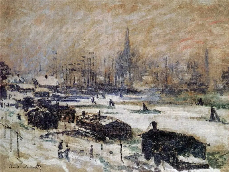 Neve em Amsterdã - Claude Monet