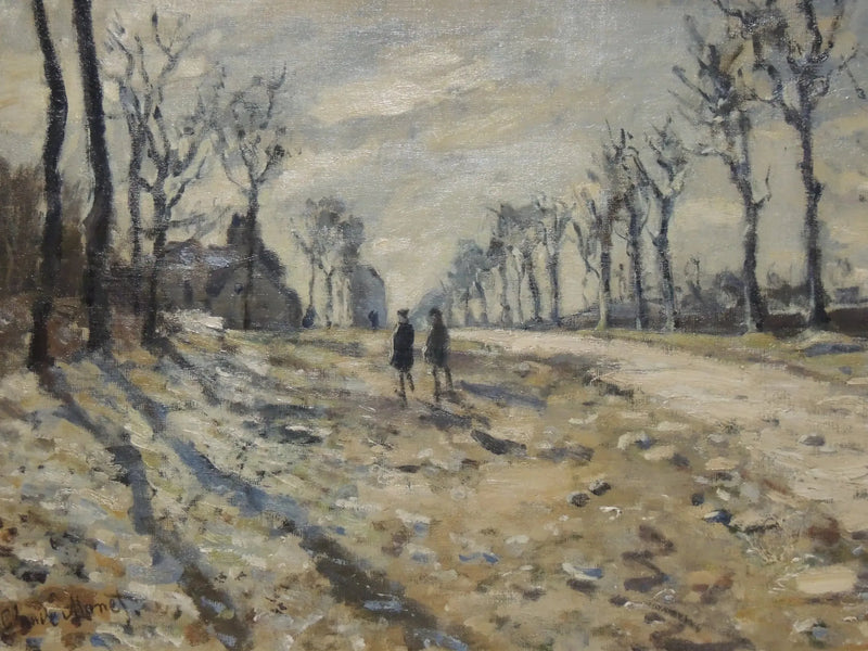 Neve ao pôr do sol - Claude Monet