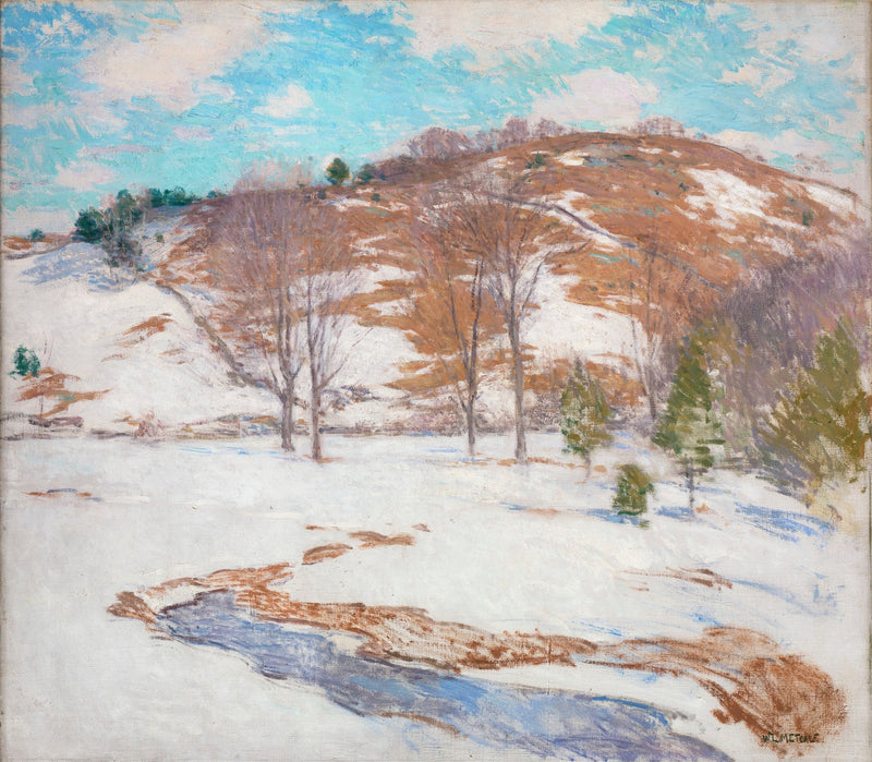 Neve nos contrafortes - Willard Metcalf