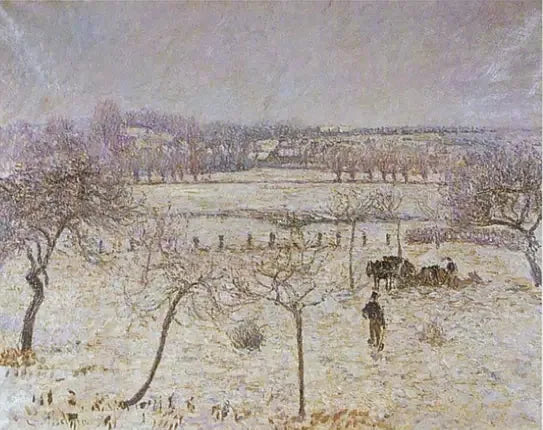 Neve e geada em Éragny - Camille Pissarro