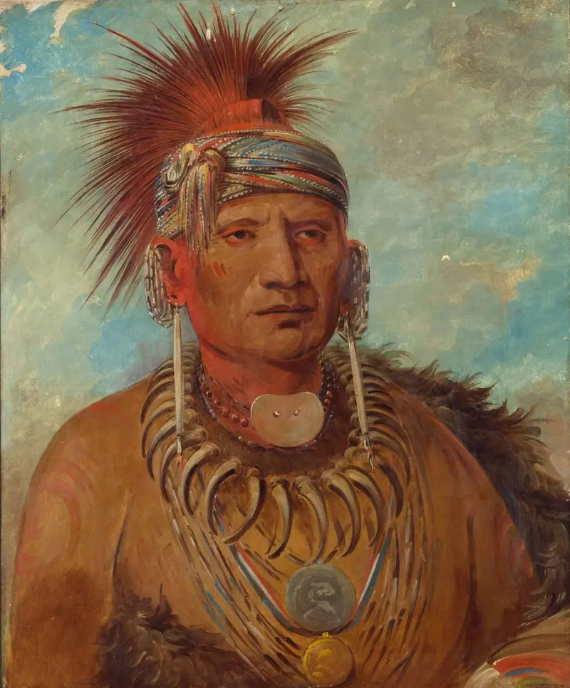 Neu-mon-ya, Chuva que caminha, Chefe de guerra - George Catlin