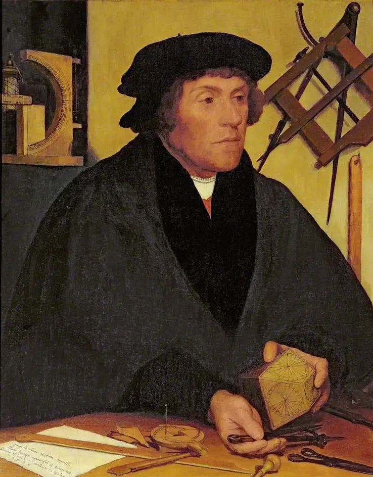Nicholas Kratzer (1487–c.1550), Fellow do Corpus Christi College, Oxford e posteriormente Astrônomo Real de Henrique VIII - Hans Holbein o Jovem