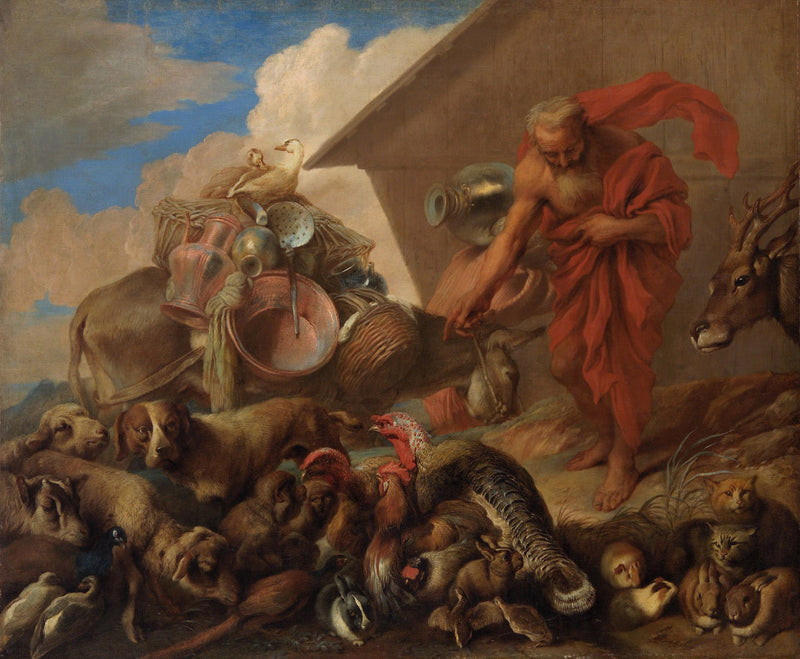 Noah mit den Tieren vor der Arche - Giovanni Benedetto Castiglione