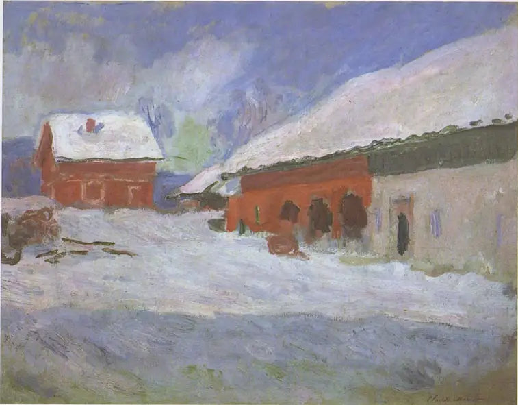Noruega, as casas vermelhas em Björnegaard - Claude Monet