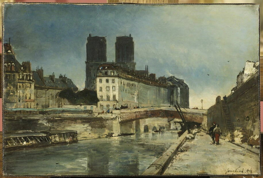 Notre-Dame de Paris vue du quai Saint-Michel avec le Petit Pont - Johan Barthold Jongkind