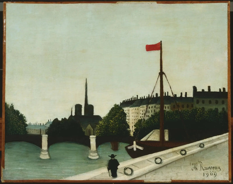 Notre-Dame vista do cais Henri IV - Henri Rousseau