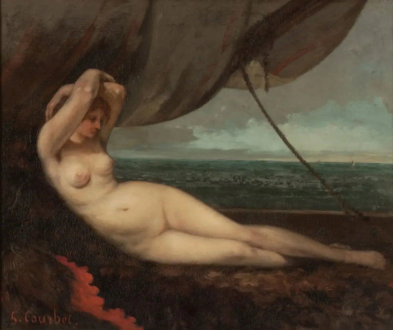 Nu deitado à beira-mar - Gustave Courbet