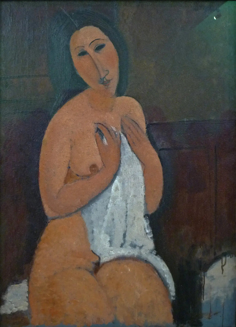 Nu sentado com camisa - Amedeo Modigliani
