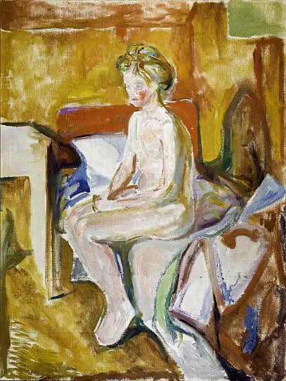 Nu sentado à beira da cama - Edvard Munch